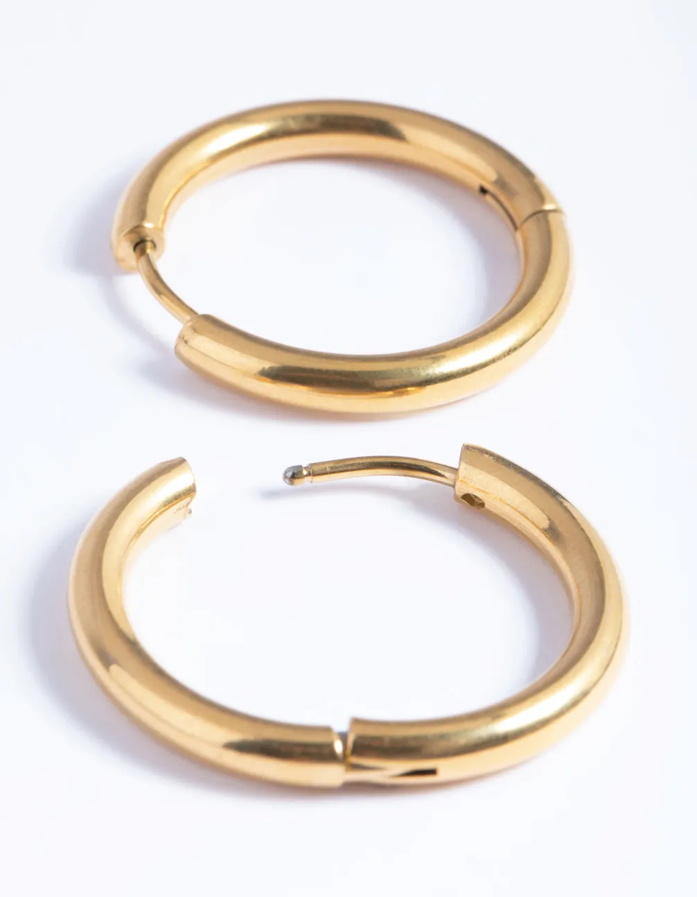 Waterproof Gold Plated Stainless Steel Classic Huggie Hoop Earrings sold by lovisa product image thumbnail 4