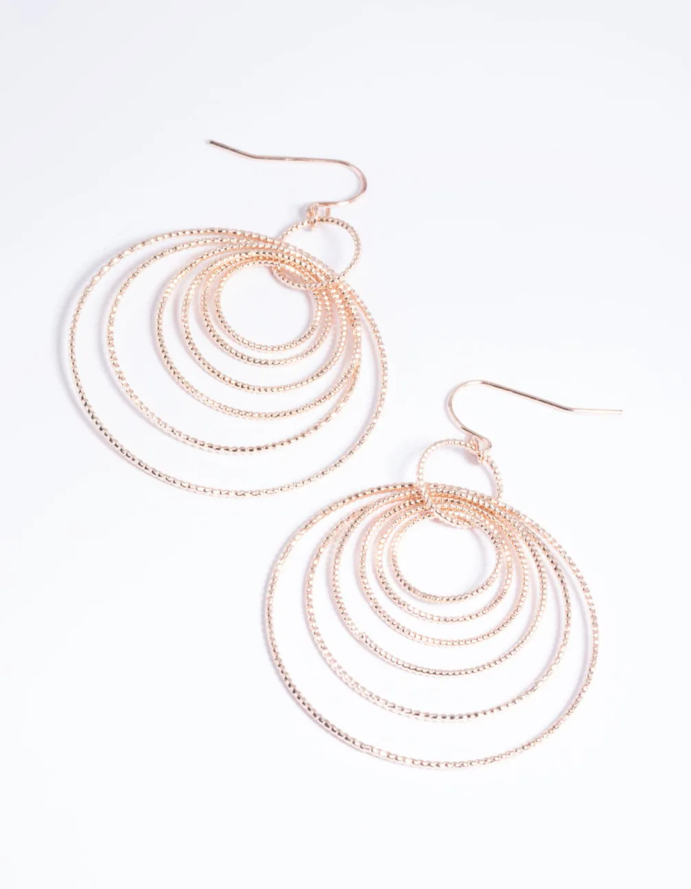 Rose Gold Multi Textured Hoop Earrings sold by lovisa