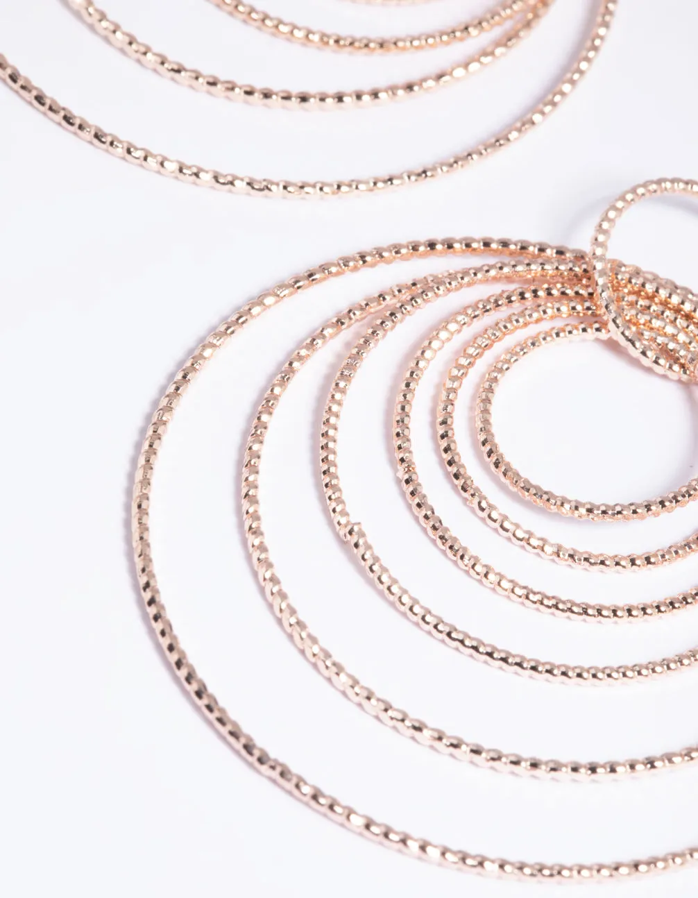 Rose Gold Multi Textured Hoop Earrings sold by lovisa product image thumbnail 3