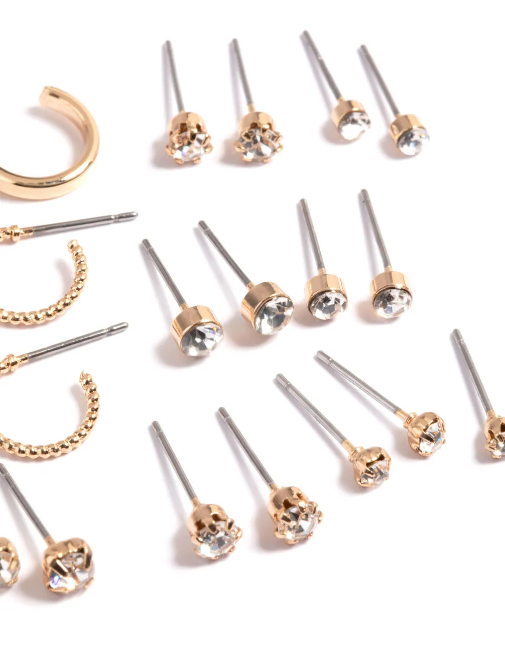 Gold Diamante Stud & Hoop Earrings sold by lovisa product image thumbnail 3