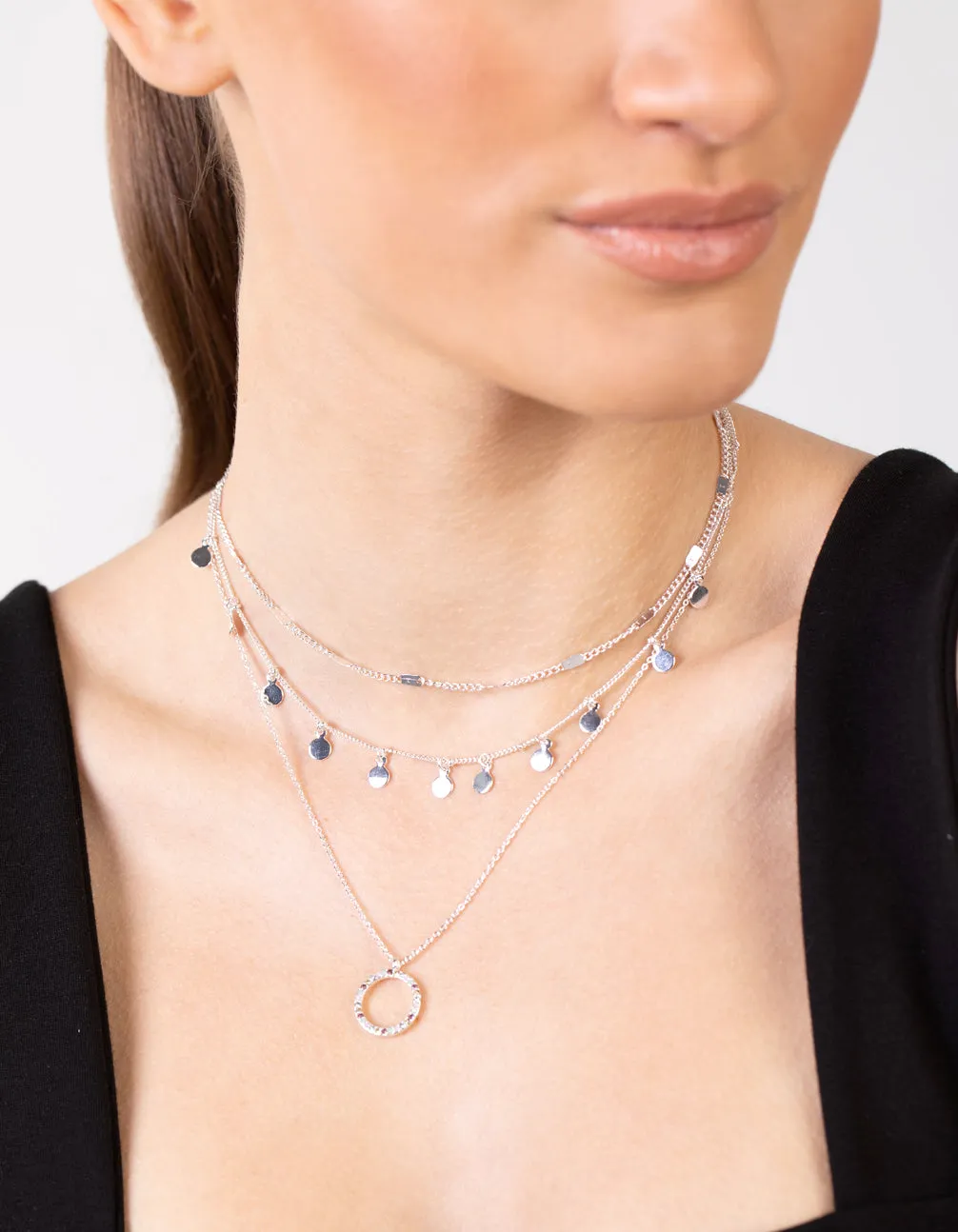 Silver Disc & Circle Charm Choker sold by lovisa product image thumbnail 2