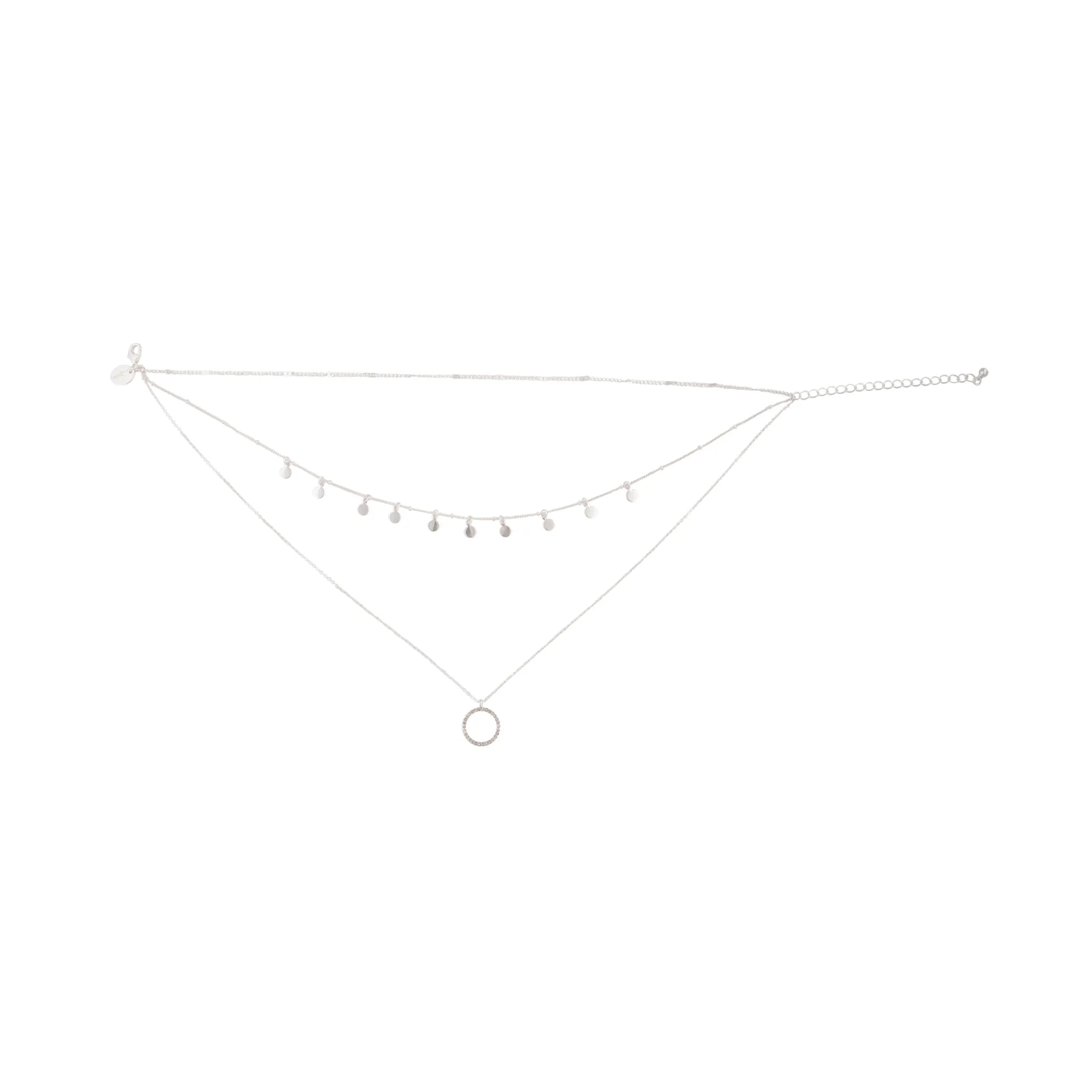 Silver Disc & Circle Charm Choker sold by lovisa product image thumbnail 3