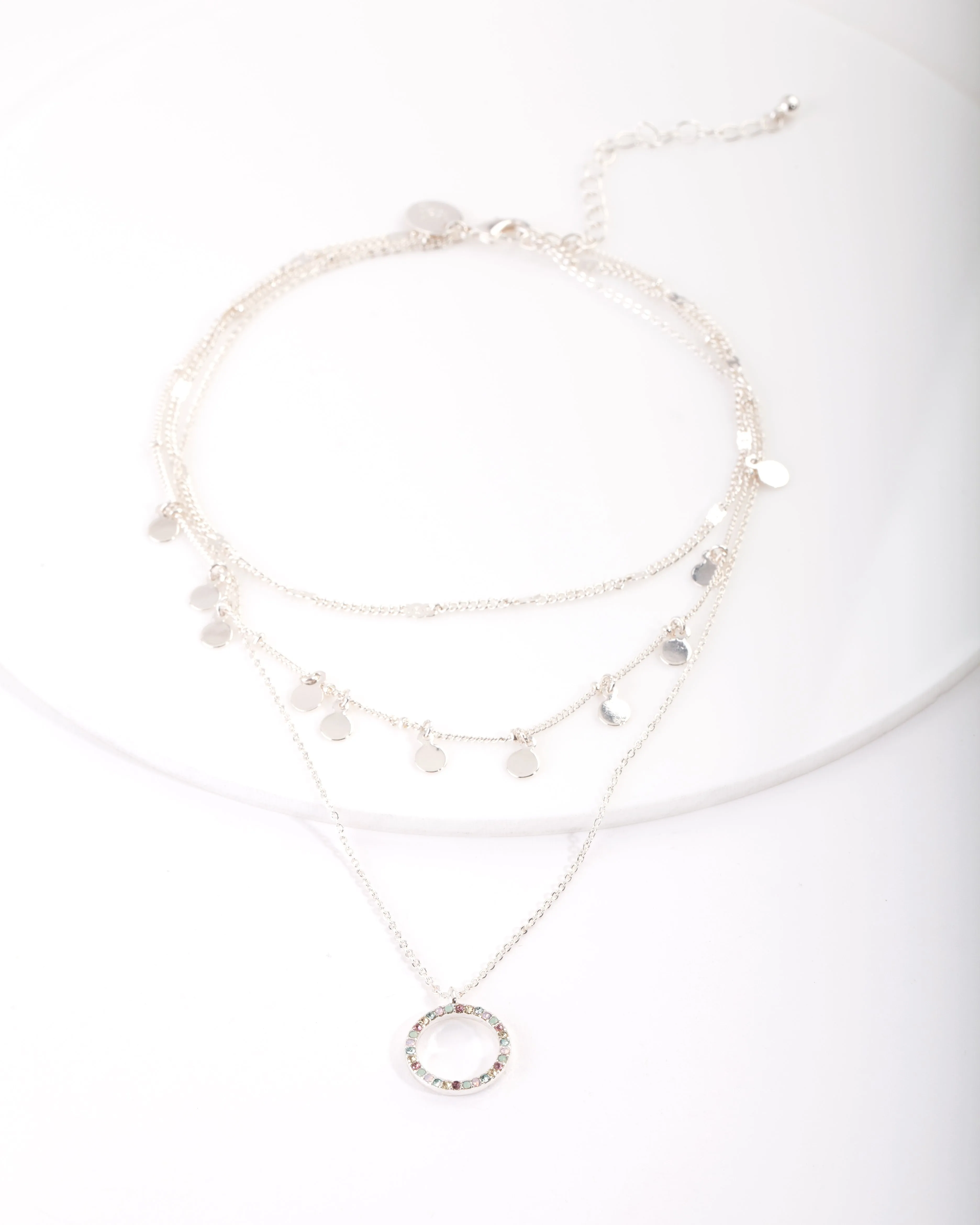 Silver Disc & Circle Charm Choker sold by lovisa product image thumbnail 4