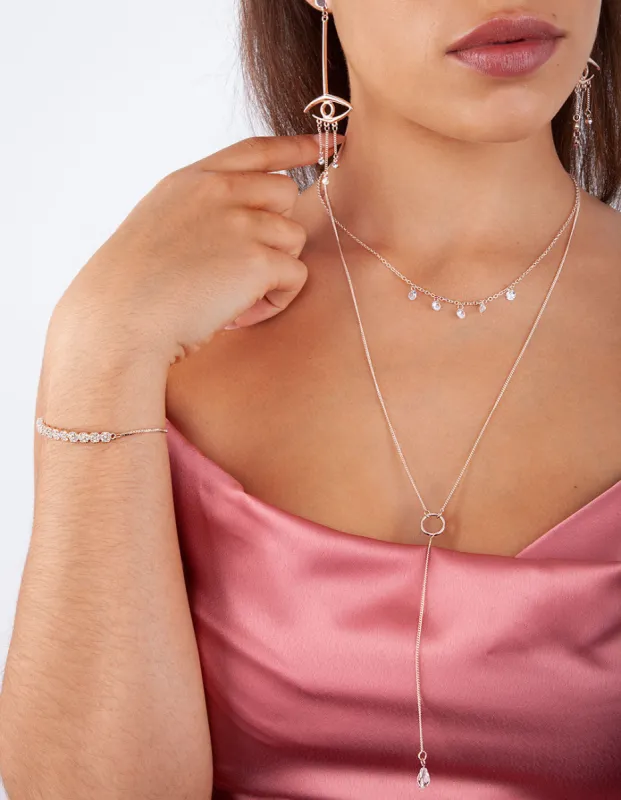 Rose Gold Crystal Toggle Bracelet sold by lovisa