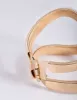 Gold Textured Oval Cuff Bangle sold by lovisa