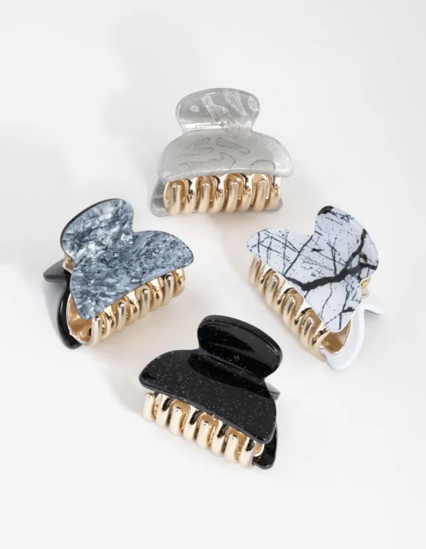Black & Grey Mini Claw 4-Pack sold by lovisa