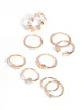 Rose Gold Pretty Leaves Ring 9-Pack sold by lovisa