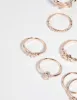 Rose Gold Pretty Leaves Ring 9-Pack sold by lovisa