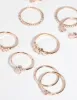 Rose Gold Pretty Leaves Ring 9-Pack sold by lovisa