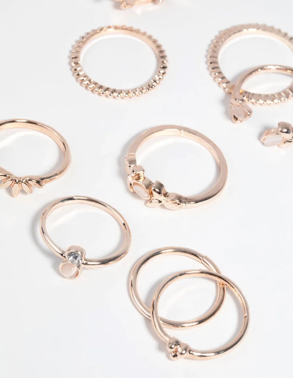 Rose Gold Pretty Leaves Ring 9-Pack sold by lovisa product image thumbnail 2