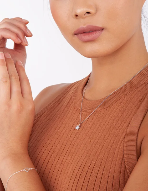 Sterling Silver Cubic Zirconia Necklace sold by lovisa