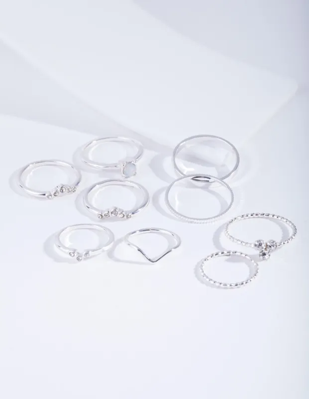 Silver Fine Moonstone Ring Pack sold by lovisa