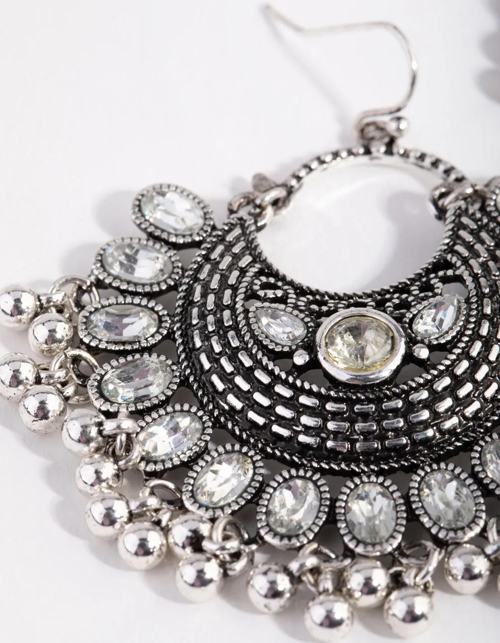 Antique Silver Diamante Drop Chandbali Earrings sold by lovisa product image thumbnail 3