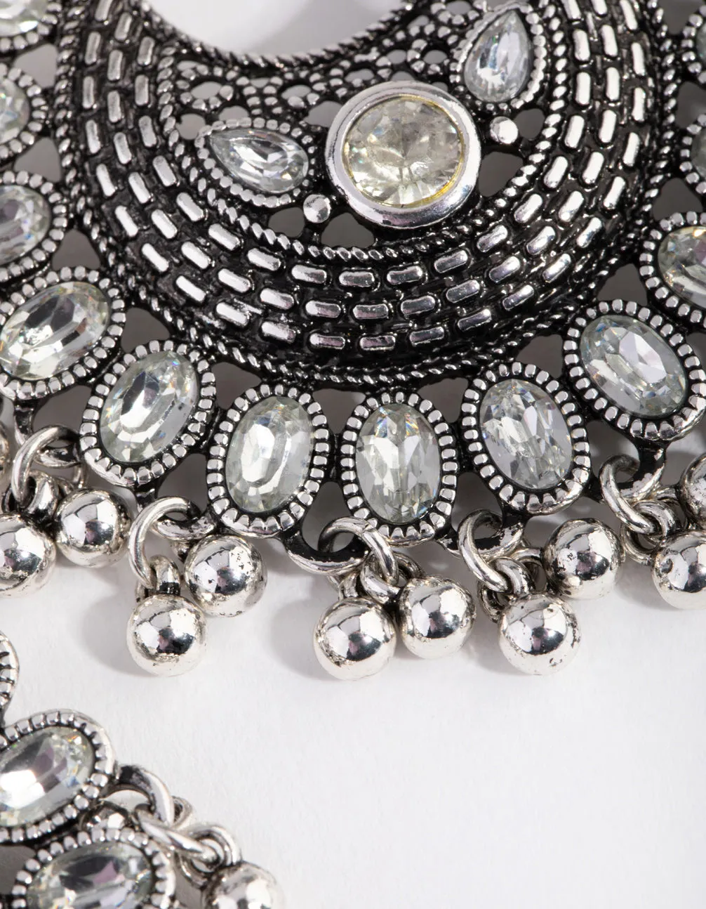 Antique Silver Diamante Drop Chandbali Earrings sold by lovisa product image thumbnail 4