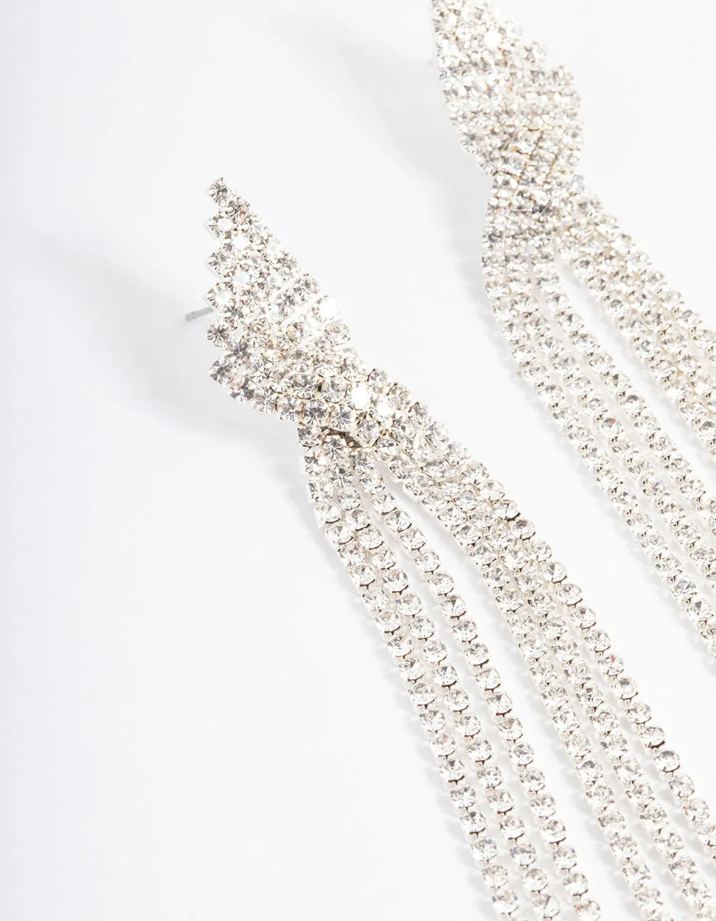 Rhodium Statement Strand Twist Drop Earrings sold by lovisa product image thumbnail 2