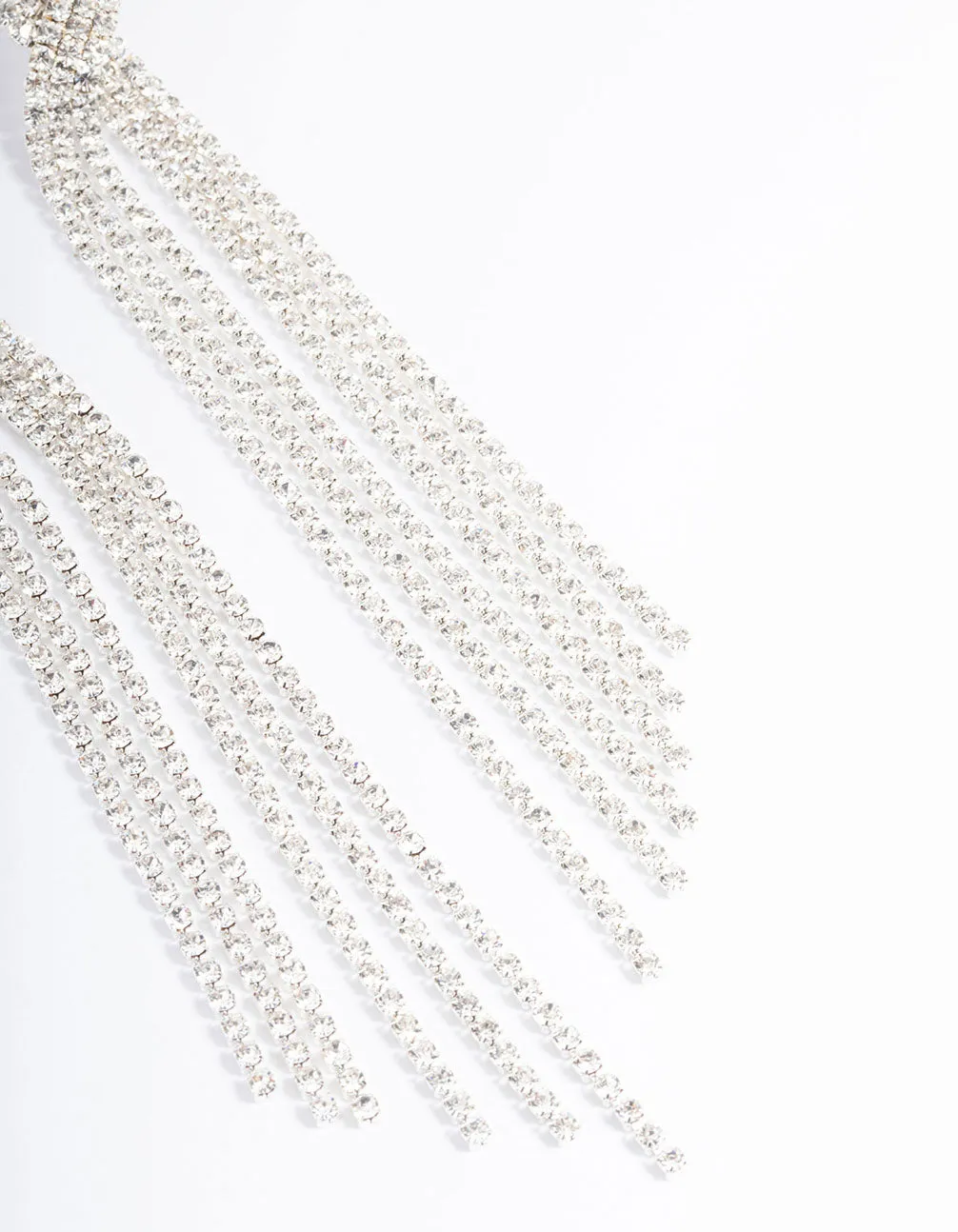 Rhodium Statement Strand Twist Drop Earrings sold by lovisa product image thumbnail 3