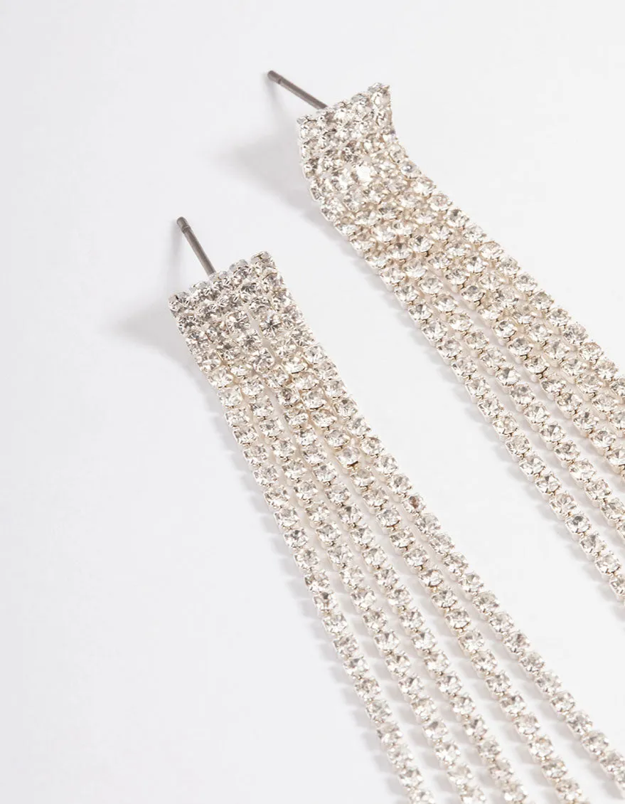 Silver Straight Five Strand Drop Earrings sold by lovisa product image thumbnail 2