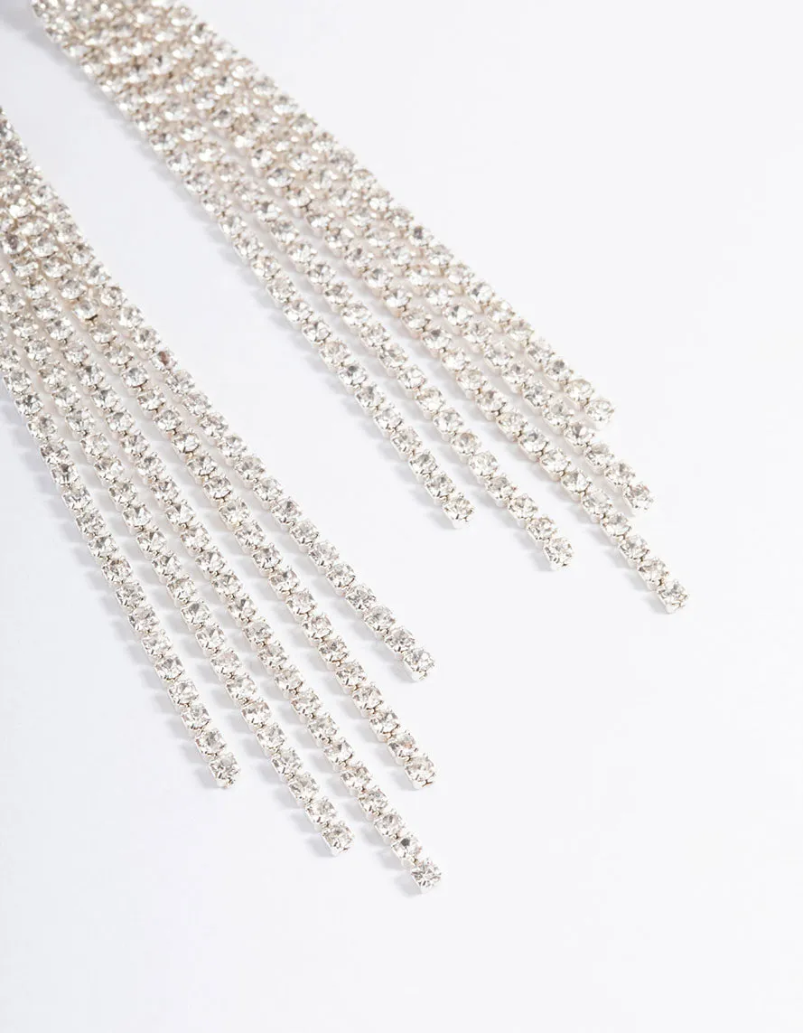 Silver Straight Five Strand Drop Earrings sold by lovisa product image thumbnail 3