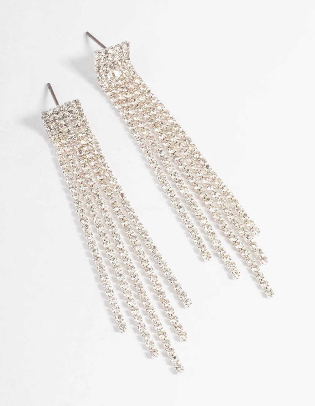 Silver Straight Five Strand Drop Earrings sold by lovisa