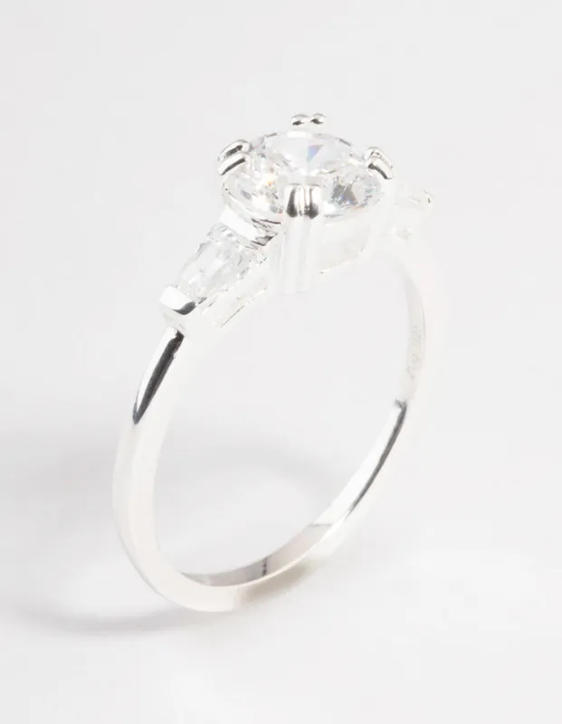Sterling Silver Taper Engagement Ring sold by lovisa