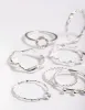Silver Twisted Curve Ring Pack sold by lovisa