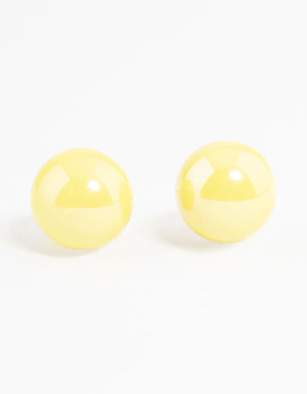 Yellow Shiny Ball Stud Earrings sold by lovisa