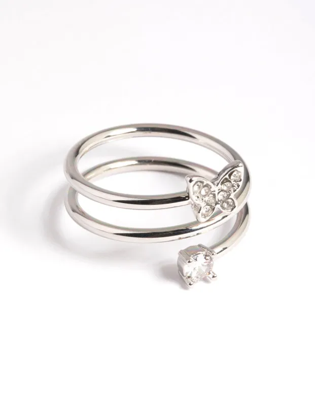 Silver Mini Butterfly Wrap Ring sold by lovisa