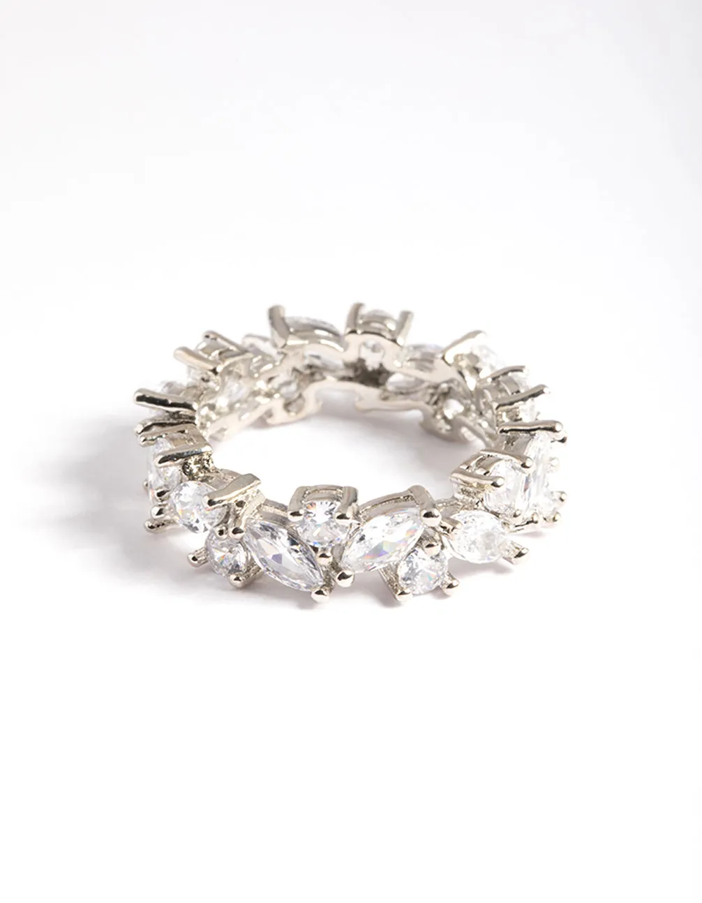 Silver Cubic Zirconia Vine Band Ring sold by lovisa