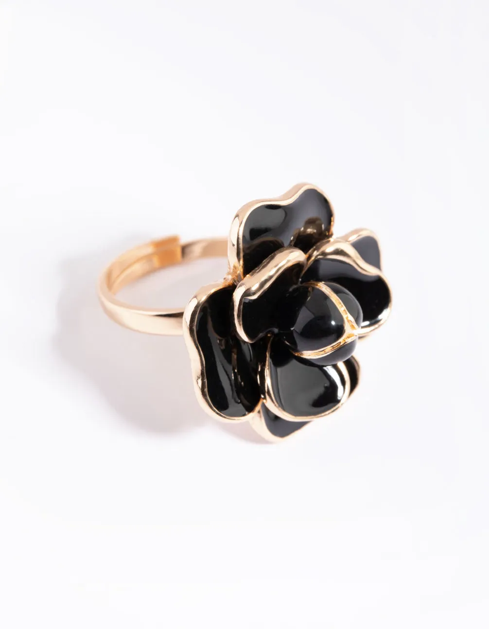 Black Flower Ring sold by lovisa