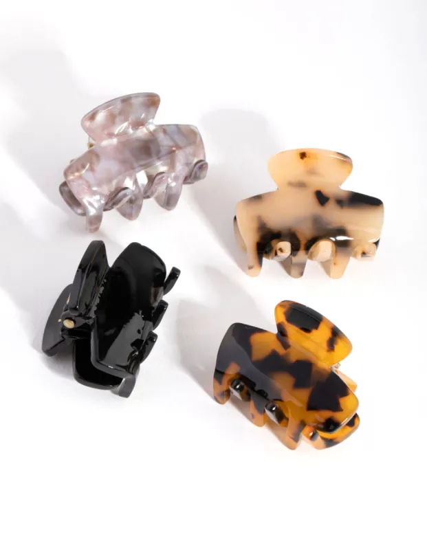 Acrylic Mini Mixed Tortoise Shell 4-Pack Claws sold by lovisa