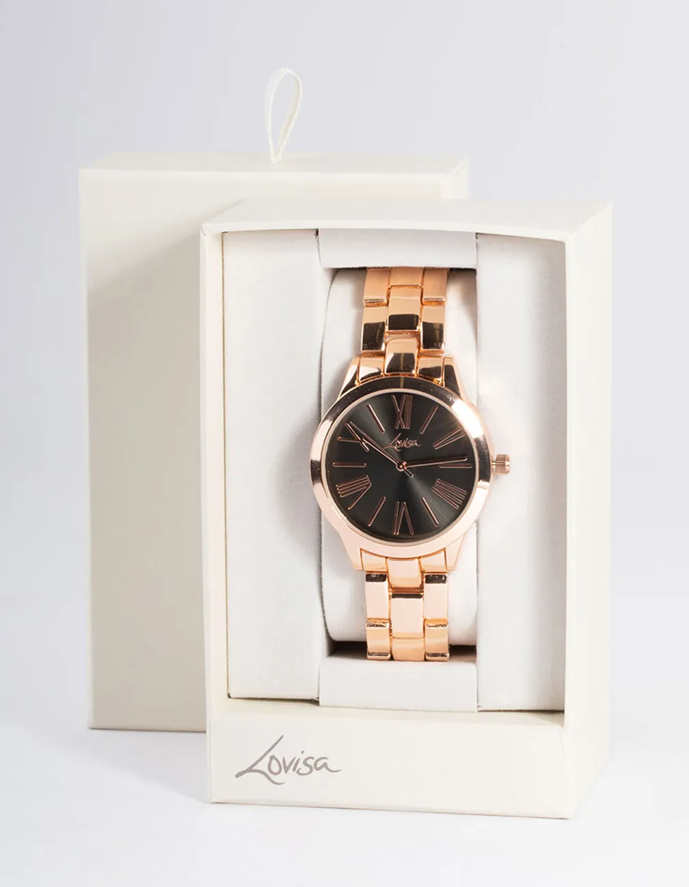 Rose Gold Large Roman Link Watch sold by lovisa product image thumbnail 3