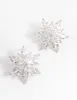 Rhodium Diamond Simulant Large Flower Stud Earrings sold by lovisa