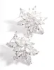 Rhodium Diamond Simulant Large Flower Stud Earrings sold by lovisa