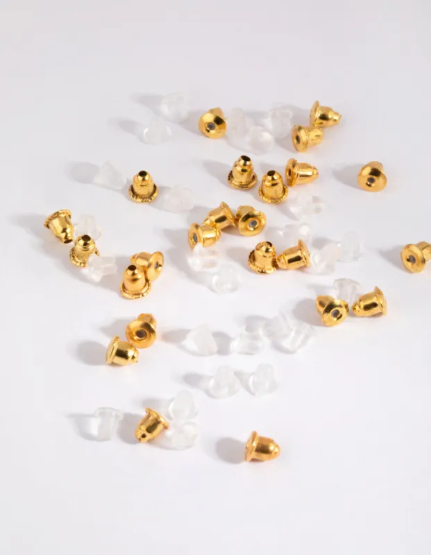 Gold & Silicon Mixed Earback Pack sold by lovisa