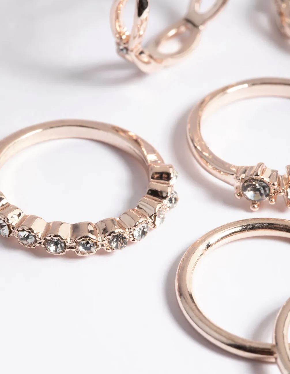 Rose Gold Diamante Row Mix Ring 8-Pack sold by lovisa product image thumbnail 3
