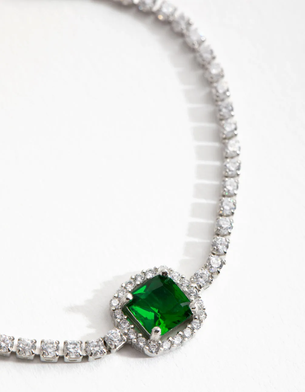 Silver Cubic Zirconia Square Halo Toggle Tennis Bracelet sold by lovisa product image thumbnail 2