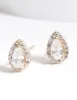 Gold Plated Sterling Silver Cubic Zirconia Pear Halo Stud Earrings sold by lovisa