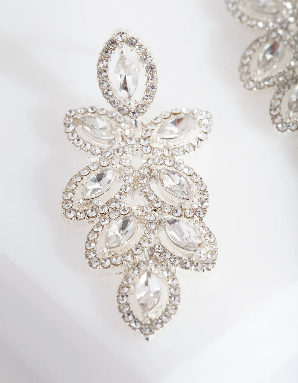 Silver Flower Gem Drop Earrings sold by lovisa product image thumbnail 3