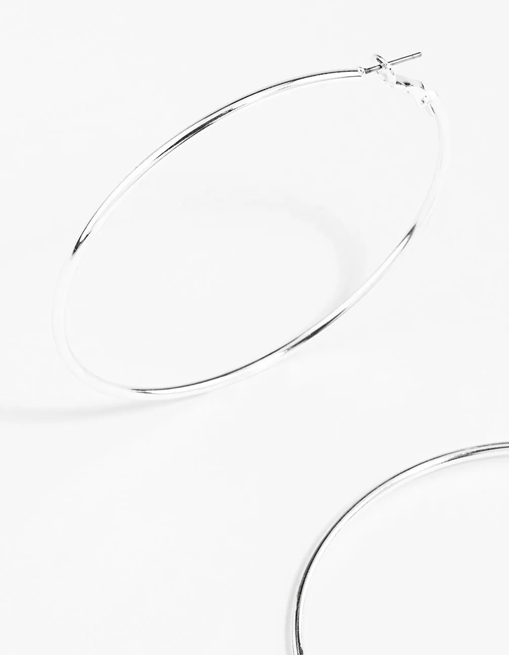 Silver Classic Medium Hoop Earrings sold by lovisa product image thumbnail 3