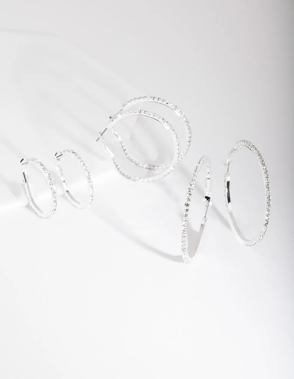 Silver Diamante Multi Hoop Earring Pack sold by lovisa product image thumbnail 4