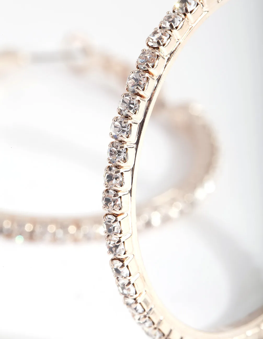 Mixed Size Rose Gold Diamante Hoop Pack sold by lovisa product image thumbnail 3