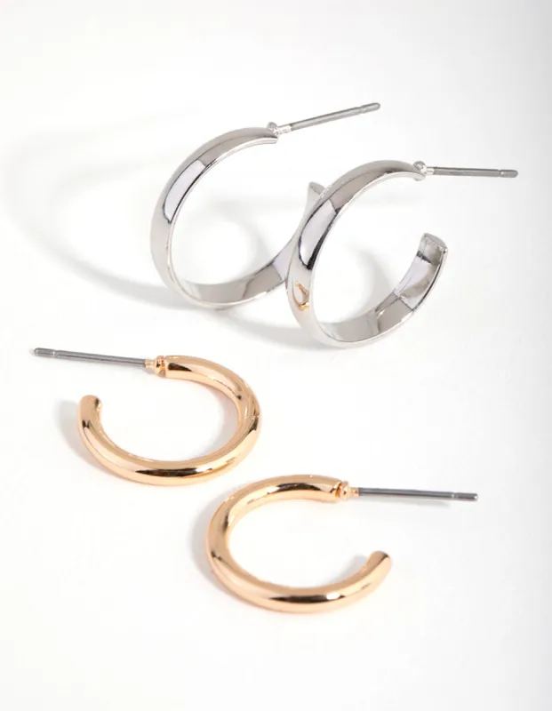 Mixed Metal Classic Sleeper Pack Earring sold by lovisa
