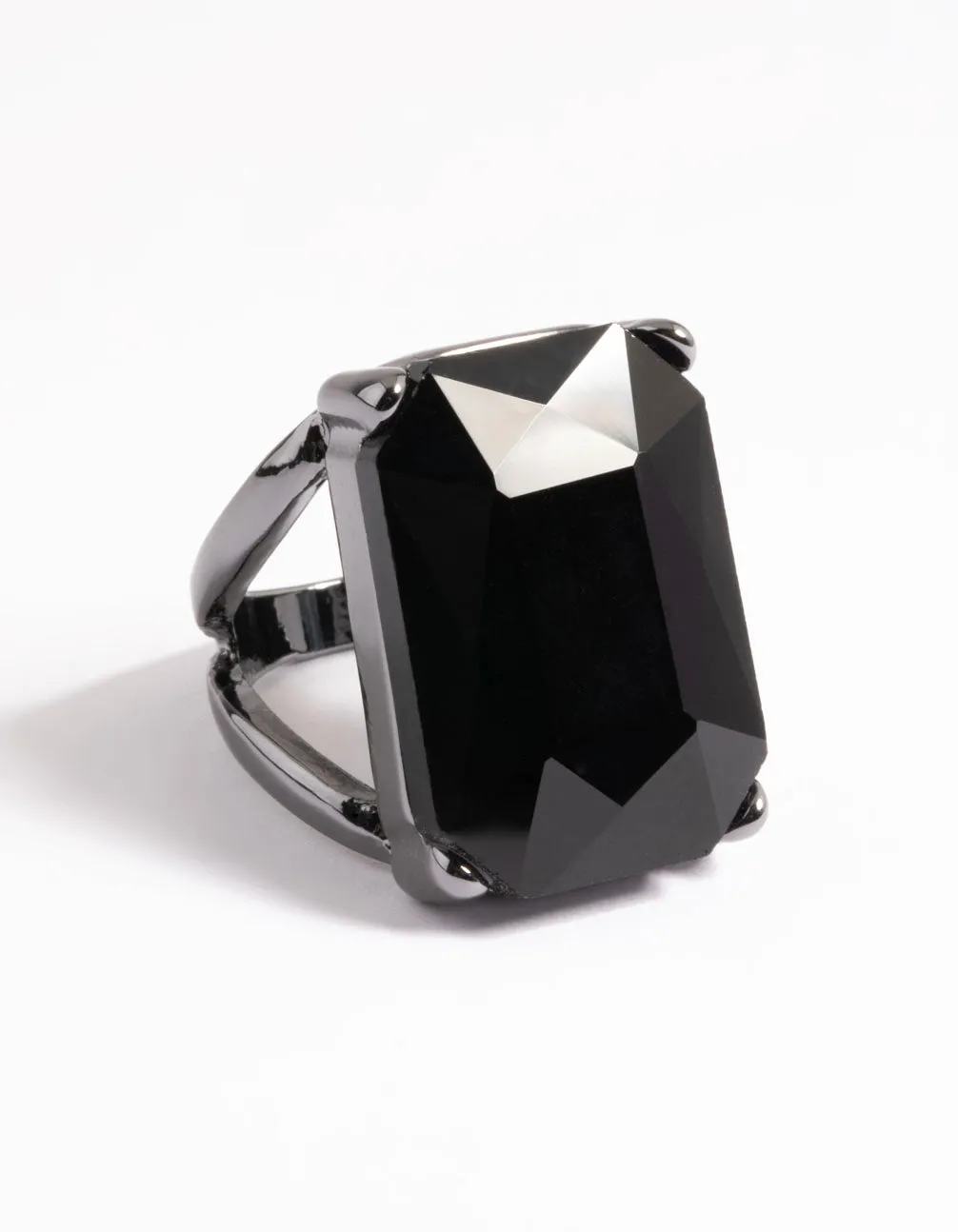 Gunmetal Statement Emerald Cut Ring sold by lovisa