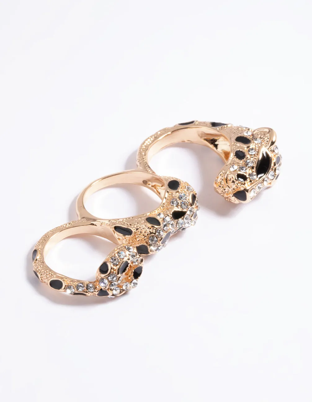 Gold Leopard Double Finger Ring sold by lovisa
