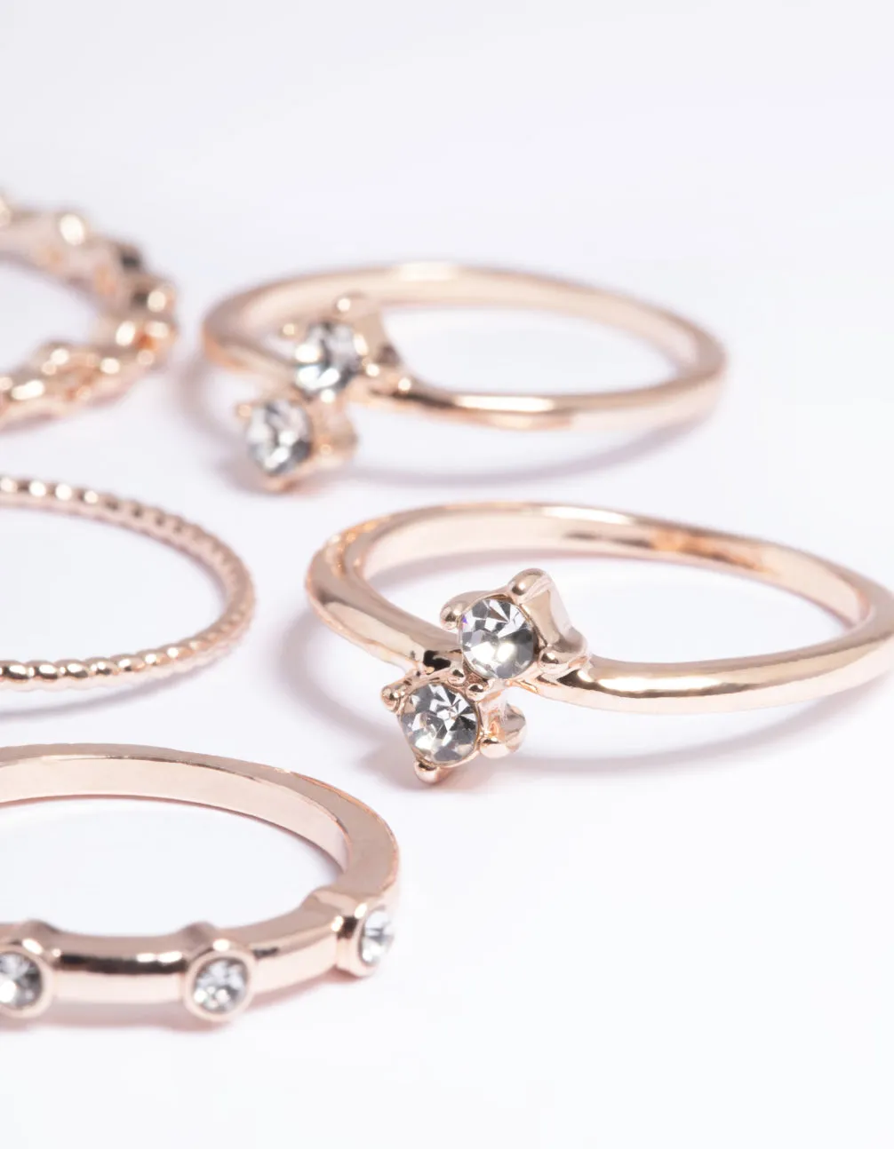 Rose Gold Crystal Chain Ring Pack sold by lovisa product image thumbnail 3