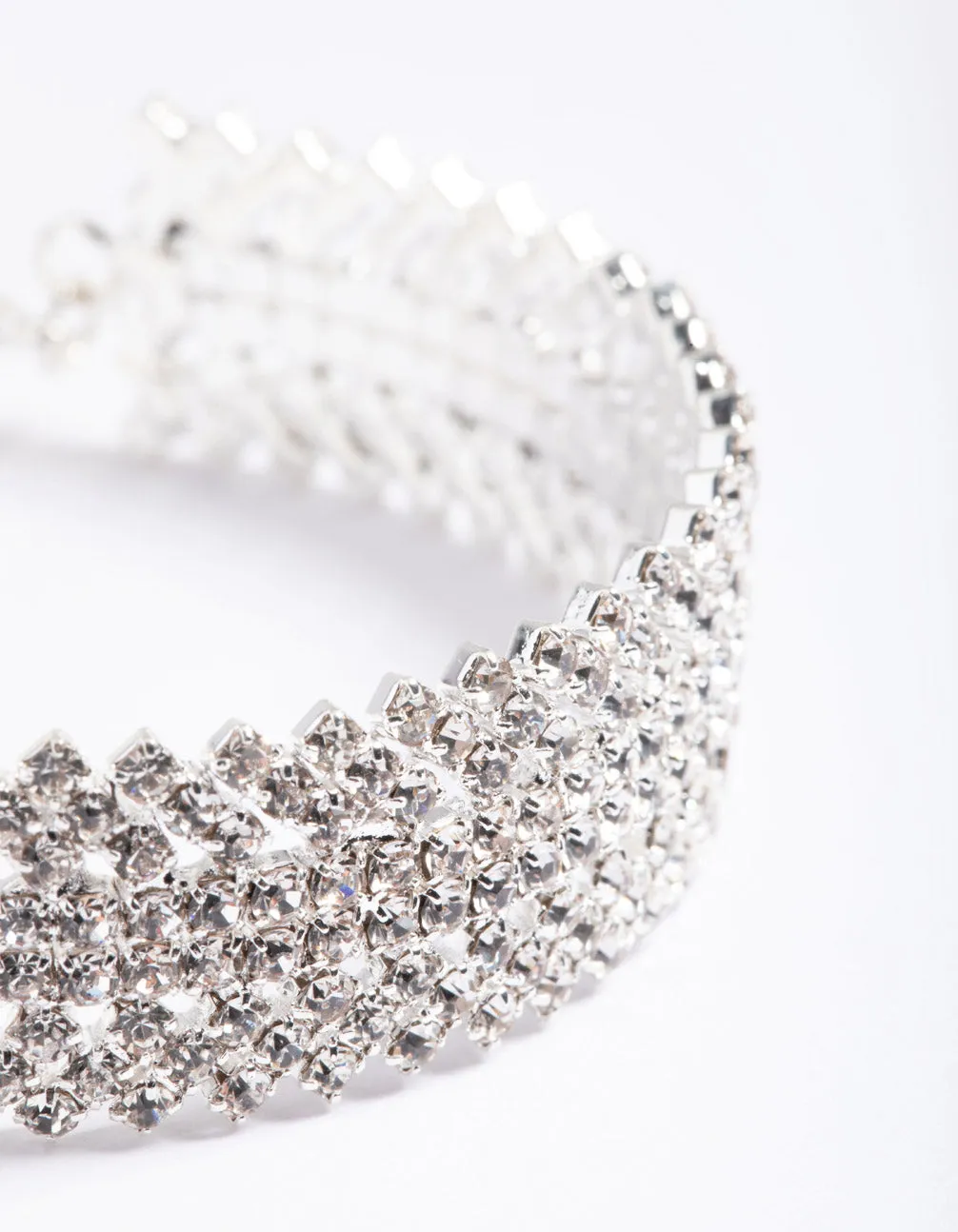 Silver 9 Row Twist Diamante Cuff Bangle sold by lovisa product image thumbnail 2