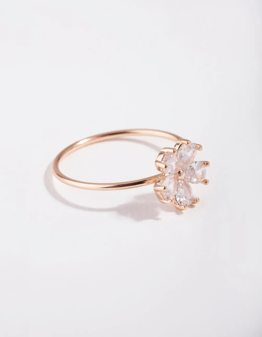 Rose Gold Cubic Zirconia Daisy Ring sold by lovisa