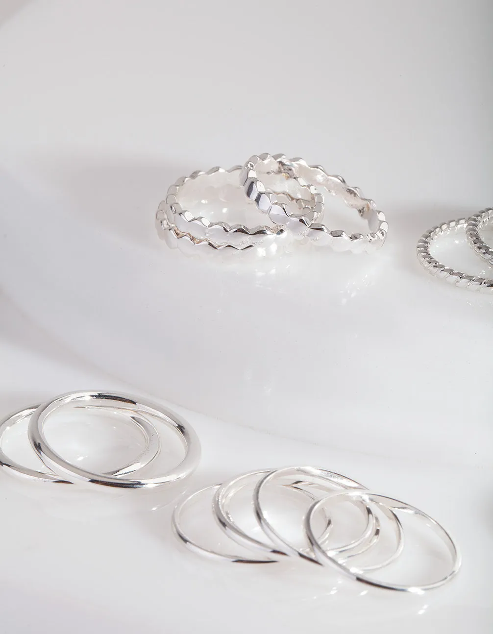 Silver Textured Stack Ring 8-Pack sold by lovisa product image thumbnail 2