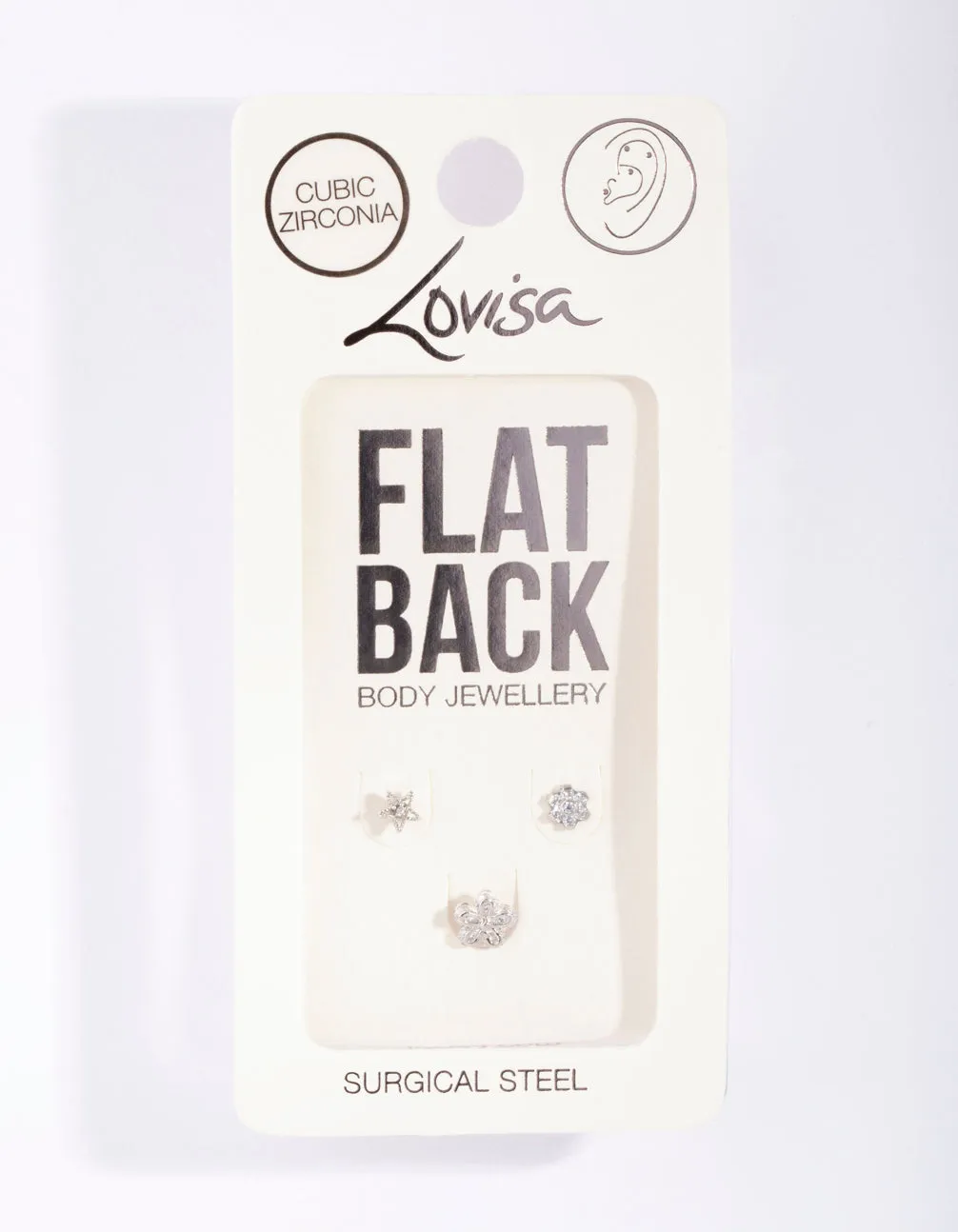 Surgical Steel Cubic Zirconia Cartilage Earring Pack sold by lovisa