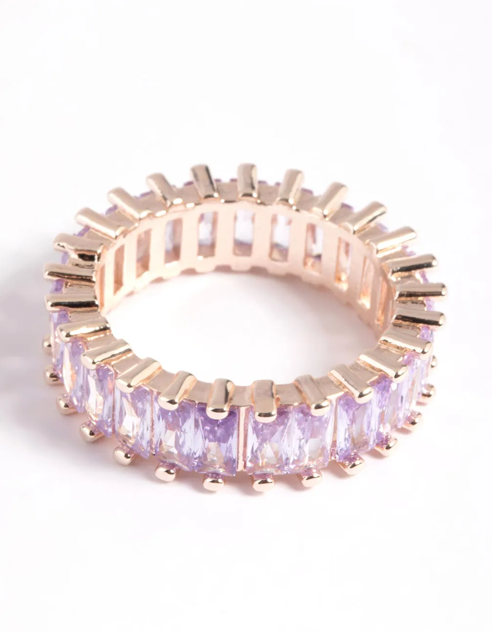 Rose Gold Lilac Cubic Zirconia Ring sold by lovisa